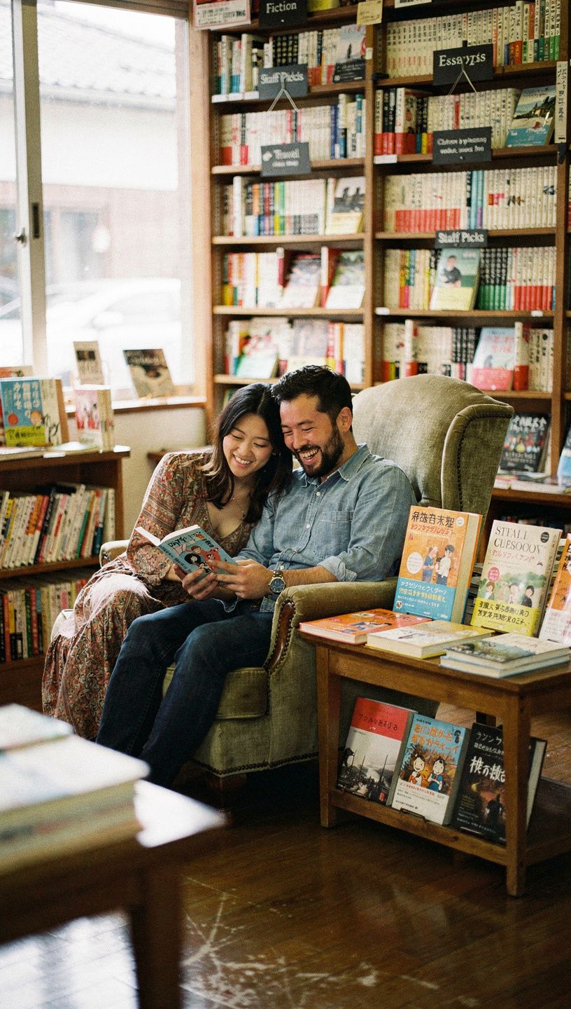 書店の外観と看板が映った風景写真