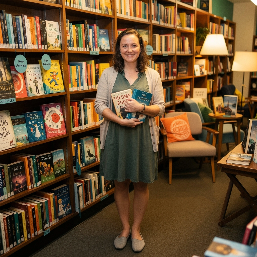 書店の外観と看板が写った風景写真